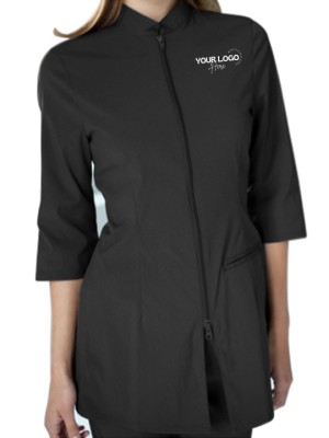 Elegant Zip-Front Salon Tunic